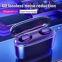 Fones de ouvido sem fio, bluetooth 5.0, 6d, som estéreo, chamada hd, com bateria de 3500mah, à prova d'água, 2024 - compre barato