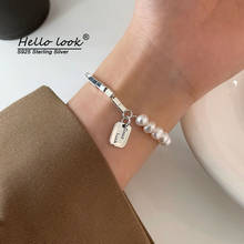 HelloLook 925 Sterling Silver Good Luck Square Pearl Stitching Chain Bracelet Girlfriend Gift Anniversary Gift Silver Jewelry 2024 - buy cheap