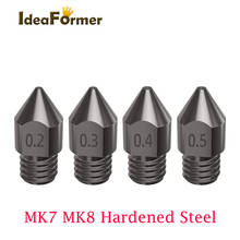 3D Printer Parts Hardened Steel  Nozzle MK8 1.75mm Filament 0.2/0.3/0.4/0.5/0.6/0.8/mm Mold Steel For Ender3 ID Pro Giant 2024 - buy cheap