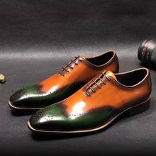 Phenkang/мужские оксфорды ручной работы; Роскошные брендовые классические свадебные Мужские модельные туфли из натуральной телячьей кожи; Деловая официальная обувь 2024 - купить недорого