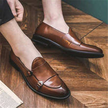 Homens de negócios clássico vestido sapatos moda elegante formal sapatos de casamento deslizamento em sapatos de escritório oxford para homem preto marrom 2024 - compre barato