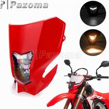 Faro delantero LED rojo para motocicleta, faro delantero de 12V, H7, 35W, E13 Emark Enduro, para Honda CRF450L CRF450XR 19-2020 2024 - compra barato