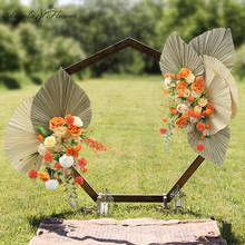 Hot Artificial Dried Flower Large Fan Leaf Plants Flower Arrangement Wedding Background Decor Arch Flower Row Party Event Props 2024 - buy cheap