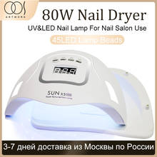 80w uv conduziu a luz do manicure do secador do prego com 45 pces lâmpada do manicura do diodo emissor de luz para a velocidade de cura rápida 2024 - compre barato