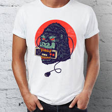 Camiseta de manga corta para hombre, playera divertida de King Kong Loves NES Gaming, ropa de calle Harajuku, camisetas geniales 2024 - compra barato