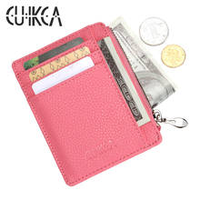 CUIKCA New Credit Card & ID Holders PU Leather Slim Women Wallet Zipper Coin Purse License Card Case Business Card Holder Card 2024 - buy cheap