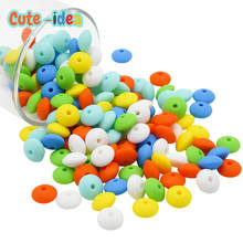 Cute-idea 10pcs Lentil Silicone Beads 12mm Food Grade Silicone DIY Baby Pendant Necklace Baby Teether children's products 2024 - buy cheap