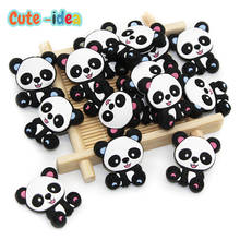 Cute-idea Mini Panda Silicone Beads 10pcs Baby Food Grade Teething Necklace Toy Cartoon Pacifier chain Clip Baby products 2024 - buy cheap