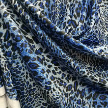 Tecido de algodão elástico e elastano, 4 vias, gelo, seda, roupa de dança, tecido estampado de leopardo, faça você mesmo 2024 - compre barato
