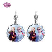 Disney-pendientes de tuerca de Frozen 2 para niños, de dibujos animados Aisha, Elsa, princesa Anna, joya del tiempo, para la oreja pendientes de Clip, joyería, juguetes de maquillaje 2024 - compra barato