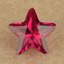 3x3mm~9x9mm Star Shape Five-Pointed Star Cut 5# Red Rose Color Mohs Hardness 9 Synthetic Corundum Stone Loose Gems For Jewelry 2024 - buy cheap