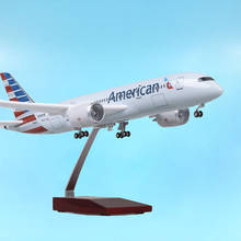 47cm 1/130  Standable Airplane Aviation 787 B787 Dreamliner Aircraft American Airlines Model Gear Die-cast Plastic Resin Plane 2024 - buy cheap