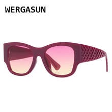 WERGASUN 2021 Square Oversized Sunglasses Women Famous Vintage Brands Sun Glasses UV400 2024 - buy cheap
