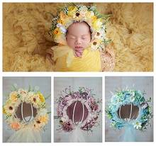 Newborn beautiful flower cap baby and adult studio shooting props headdress hat newborn photography props 2024 - buy cheap