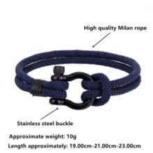 Fashion outdoor quality Milan rope lucky bracelet charm bracelet stainless steel buckle friendship jewelry for men and women 2024 - buy cheap