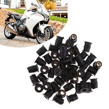 Kit de tuercas de pozo de M5 para motocicleta, Kit de carenado de goma, latón y tuercas de gato, color negro, 50 piezas 2024 - compra barato
