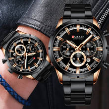 CURREN-Reloj de pulsera de acero inoxidable para hombre, cronógrafo deportivo, resistente al agua, estilo militar, 8355 2024 - compra barato