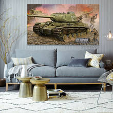 Soviet Heavy Tank T34 85 Living Room Decor Home Wall Art Decor Wood Frame Canvas Posters 2024 - buy cheap