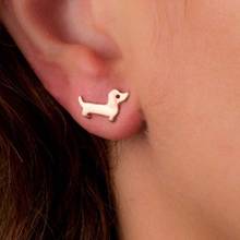 Vintage Hippie Tiny Dachshund Dog Stud Earring Boho Dog Love Jewelry Earrings Handmade Best Gifts For Animal Pet Lovers 2024 - buy cheap