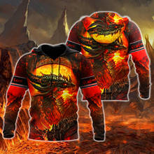 Beautiful Red Fire Dragon 3D Printed Men Hoodie Autumn and winter Unisex Sweatshirt Zip Pullover Casual Streetwear KJ429 2024 - buy cheap