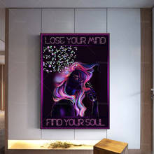 Lose Your Mind Find Your Soul Poster, Girl Drink Wine Art Print, Music Notes Canvas,  Sexy Girl Print, Modern Home Decor Prints 2024 - buy cheap