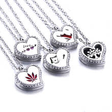 New Aromatherapy Jewelry Essential Oil Diffuser Necklace Love Heart Open Perfume Lockets Pendants Aroma Diffuser Necklace 2024 - buy cheap
