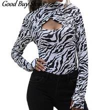 Zebra Skinny Rompers Women Sexy Bodysuit Long Sleeve Playsuit Spring Summer Vintage Costume Sleepwear Tops Female Party Overalls 2024 - buy cheap