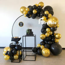 Graduation Decorations Black Gold Latex Balloons Garland 4D Balloon Arch 123pcs Gold Globos Birthday Baby Shower Party Supplies 2024 - buy cheap