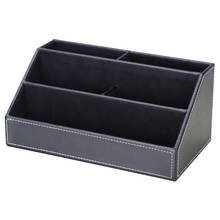 Quality Business Home PU Leather Desktop Stationery Sundries Storage Box 2024 - buy cheap