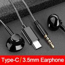 Heavy Bass type C earphones for Samsung For Xiaomi Redmi 3.5mm Jack In Ear ear phone Headset Mic Volume control TypeC Earphone 2024 - buy cheap