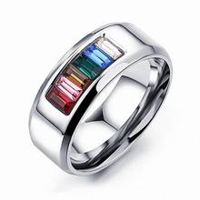 2021 nova europa moda jóias anel feminino de cristal de swarovskis zircônio-embedded titânio anel de aço para mulher 2024 - compre barato
