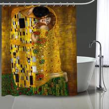 The Kiss Gustav Klimt Shower Curtain Waterproof Curtains Bathroom Decor with Hooks Custom your image 180X200cm 2024 - buy cheap