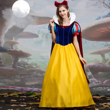Women fantasia Princess Snow White Cosplay Costume Carnival Party Dress Women Adult Snow White Halloween Costume 2024 - buy cheap
