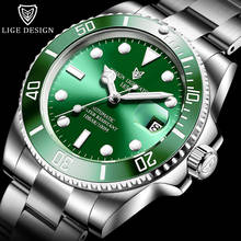 LIGE Green Water Ghost Design Brand Luxury Men Watches Automatic Watch Men All Steel Waterproof Business Mechanical Wristwatch 2024 - buy cheap