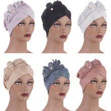 Novo chapéu de quimio hijab chapéu de turbante muçulmano árabe headwrap bandanas para festa de casamento acessórios para o cabelo 2024 - compre barato