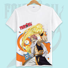 Cola de hadas Cosplay T camisa Etherious Natsu Dragneel Lucy Heartfilia verano camiseta Anime japonés de dibujos animados superior traje de camiseta 2024 - compra barato