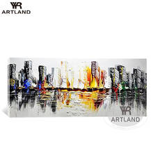 Unique gift Modern Handmade canvas oil painting wall decoration beautiful city building for living room home decor no framed 2024 - buy cheap