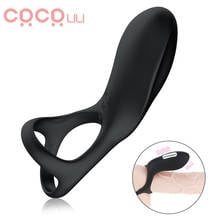 Penis Ring Vibrator Sex Toy for Men Testicle Ring 10 Patterns Longer Lasting Erection Delay Ejaculation Double Cock Ring Sexo 2024 - buy cheap