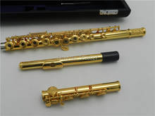Flauta nueva de oro intermedio profesional, boquilla con grabado Floral, diseños de teclas C, 17 agujeros abiertos 2024 - compra barato