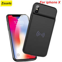 Funda de carga inalámbrica de Audio para iphone X, carcasa de batería de 3000 Mah, carcasa de teléfono inteligente, funda de batería 2024 - compra barato