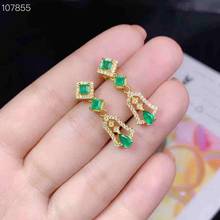 new natural green emerald gemstone earrings for women silver jewelry girl present birthday party anniversary gift hot selling 2024 - buy cheap