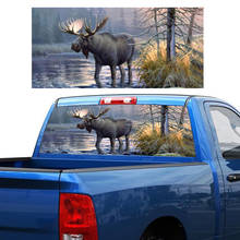 Наклейка для автомобиля Moose Forest, графическая наклейка на заднее окно автомобиля, стильная наклейка для автомобиля, грузовика, внедорожника, 168*74 см, автомобильные аксессуары 2024 - купить недорого