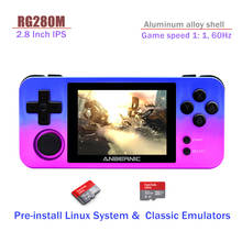 Consola de juegos portátil Retro RG280M, carcasa de aluminio, pantalla IPS de 2,8 pulgadas, sistema Linux RG 280M para PS1, Arcade, reproductor de juegos 3D 2024 - compra barato