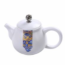 Conjunto de chá kung fu retrô, bule de cerâmica, acessório de porcelana, para cerimônia de chá artesanal, chaleira ciente, aparelho de bebidas 2024 - compre barato