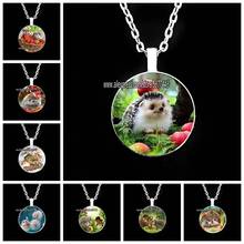 Cute Hedgehog Round Pendant Necklace Long Chian Statement Handmade Lovely Animal Necklace for Women 2024 - buy cheap