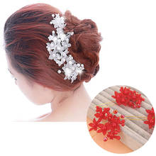 Заколки для волос с жемчужинами и матовым цветком, свадебные аксессуары в Корейском стиле, модные украшения для волос в восточном стиле 2024 - купить недорого