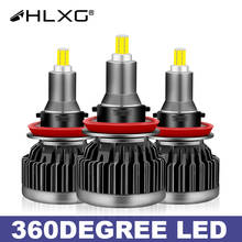 Hlxg-lâmpada led canbus para farol de neblina automotivo, lâmpada led csp, 360 lm, 60w, h7, 9005, h8, h9, h11, 9006,, hb3, hb4 2024 - compre barato