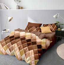 Brown Plaid Bedding Set,With Pillowcase 220x240 Duvet Cover Set 210x210 Quilt Cover King Size Geometric Lattice Blanket Cover 2024 - buy cheap