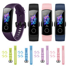 Pulseira de silicone para honor band 5 4, acessório de troca de pulseira multicolor de relógio inteligente, 1 peça 2024 - compre barato