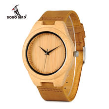 BOBO BIRD-Reloj de pulsera de bambú para hombre, cronógrafo de cuarzo, de madera, de lujo, personalizado, regalo para el Día del Padre 2024 - compra barato